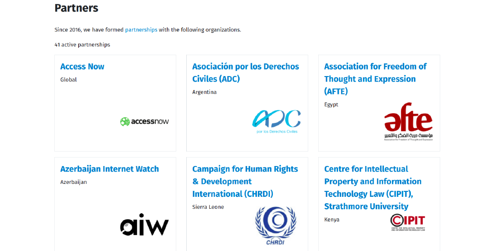 OONI partnerships OONI partnerships