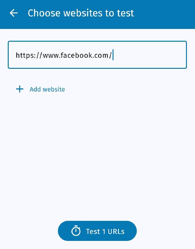 Choose websites facebook.com